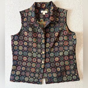 Christopher & Banks Womens Large Circle Pattern Vest
